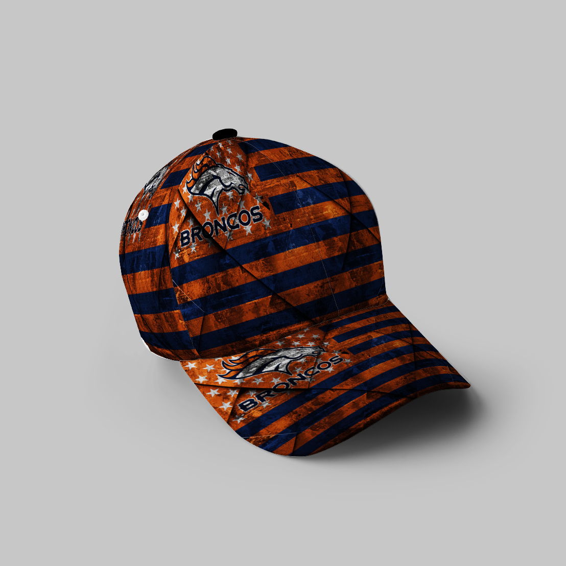 Denver Broncos American Flag V26 3D Printing Baseball Cap Classic Hat