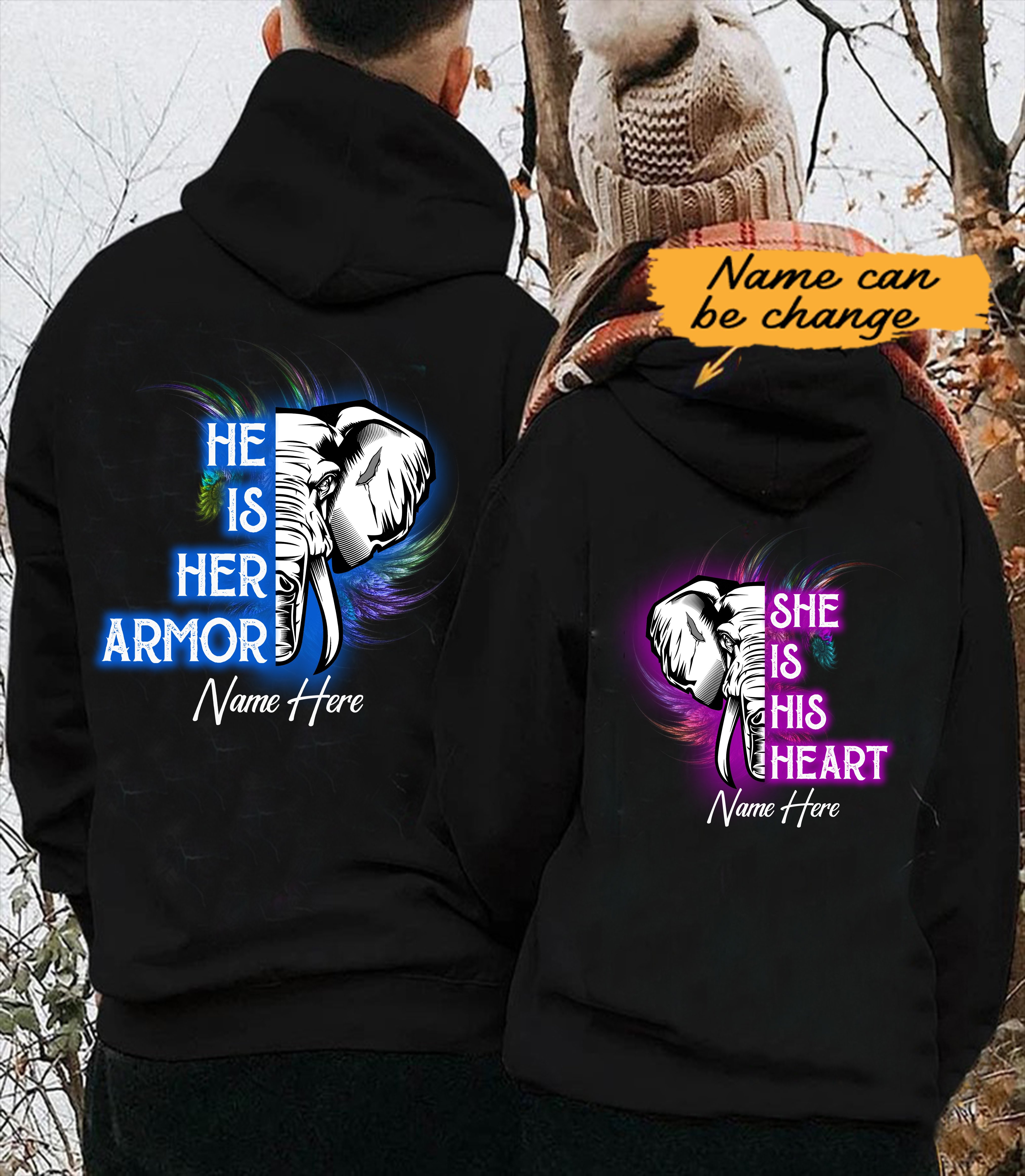 Personalized Elephant King And Queen Custom Name Love Gift For Elephant Lover  Couple – Standard Hoodie