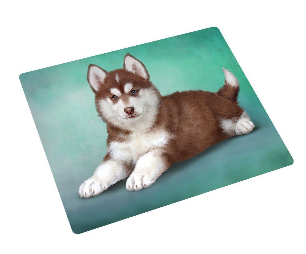 Siberian Husky Puppy Dog Art Portrait Print Woven Throw Sherpa Plush Fleece Blanket