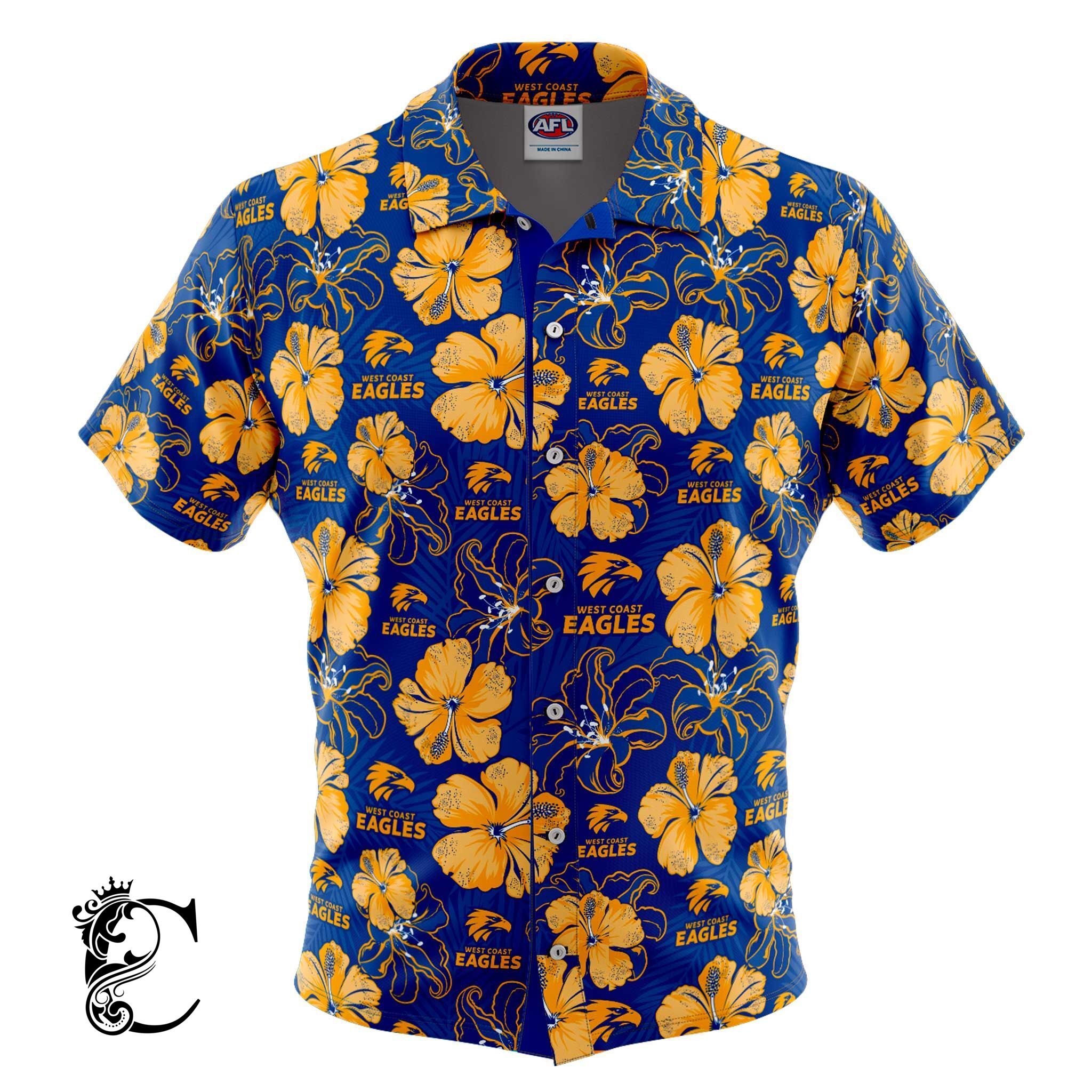 Afl West Coast Eagles ‘Floral’ Hawaiian Shirt