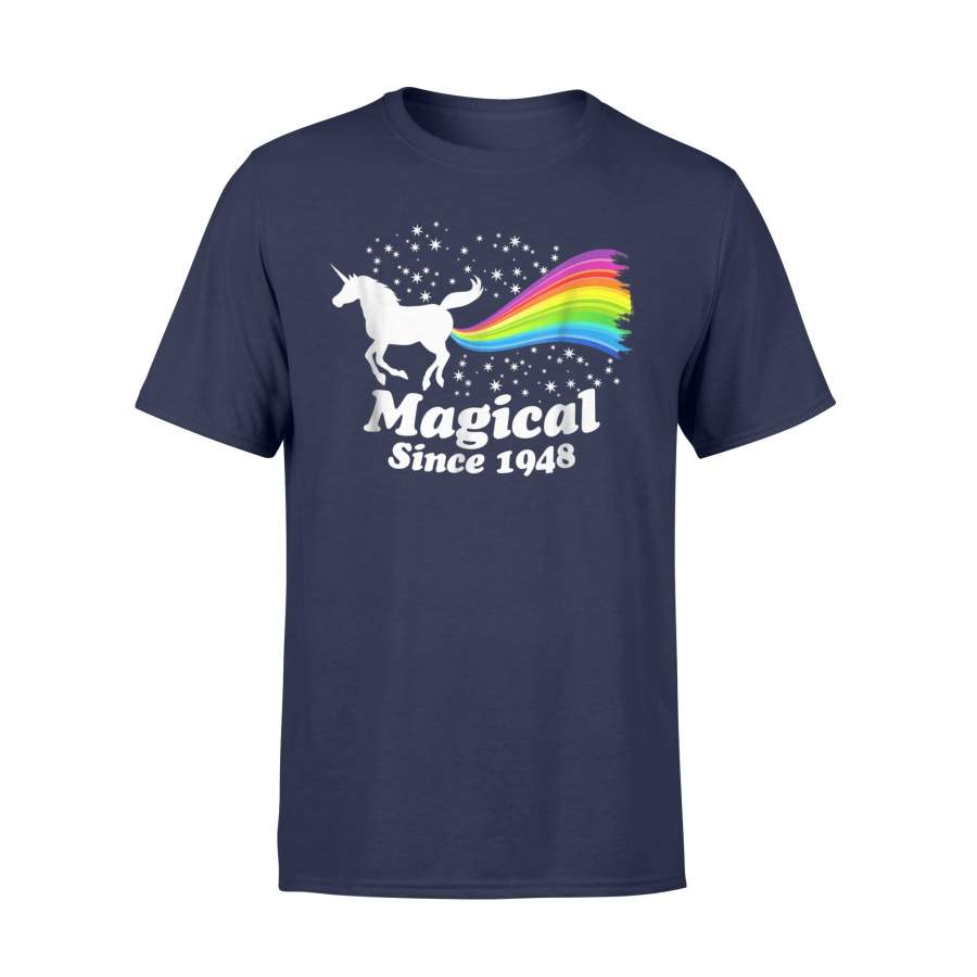 70th Birthday Unicorn Farting Rainbow 1948 Cute T-Shirt