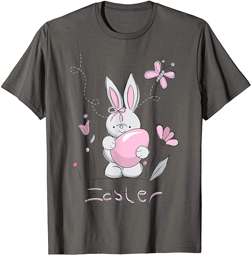 Cute Bunny Rabbit Eggs Easter Day 2021 Men Women Boys T-Shirt