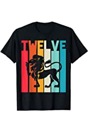 12th Birthday Leo Lion Zodiac Retro Girl Boy 12 years old T-Shirt