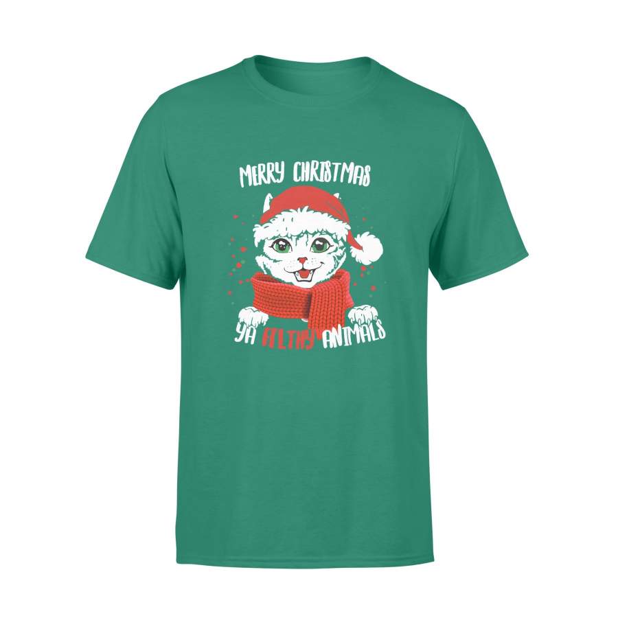 Ya Filthy Animals Cat Merry Christmas T-shirt