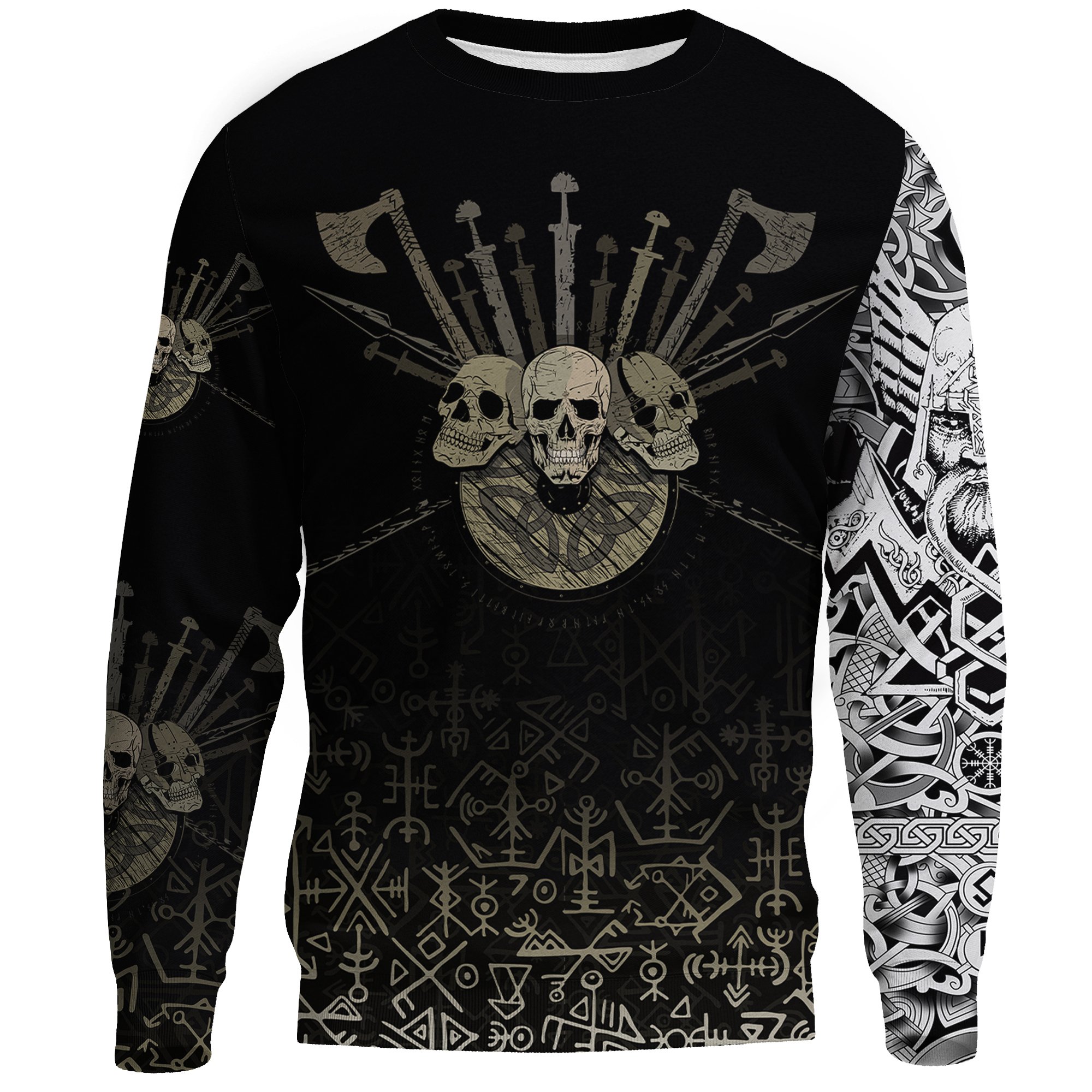 (Custom) Viking Sweatshirt Three Skull Of Viking A27