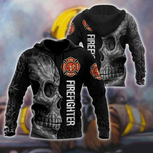 Crazy Skull Firefighter Hoodie For Men And Women Dqb08282003-Tqh