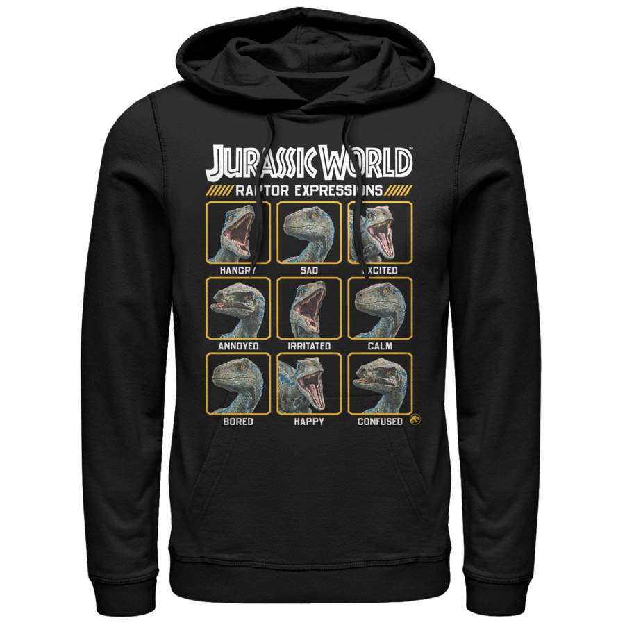 Jurassic World: Fallen Kingdom Men’s Raptor Expressions Lightweight Hoodie