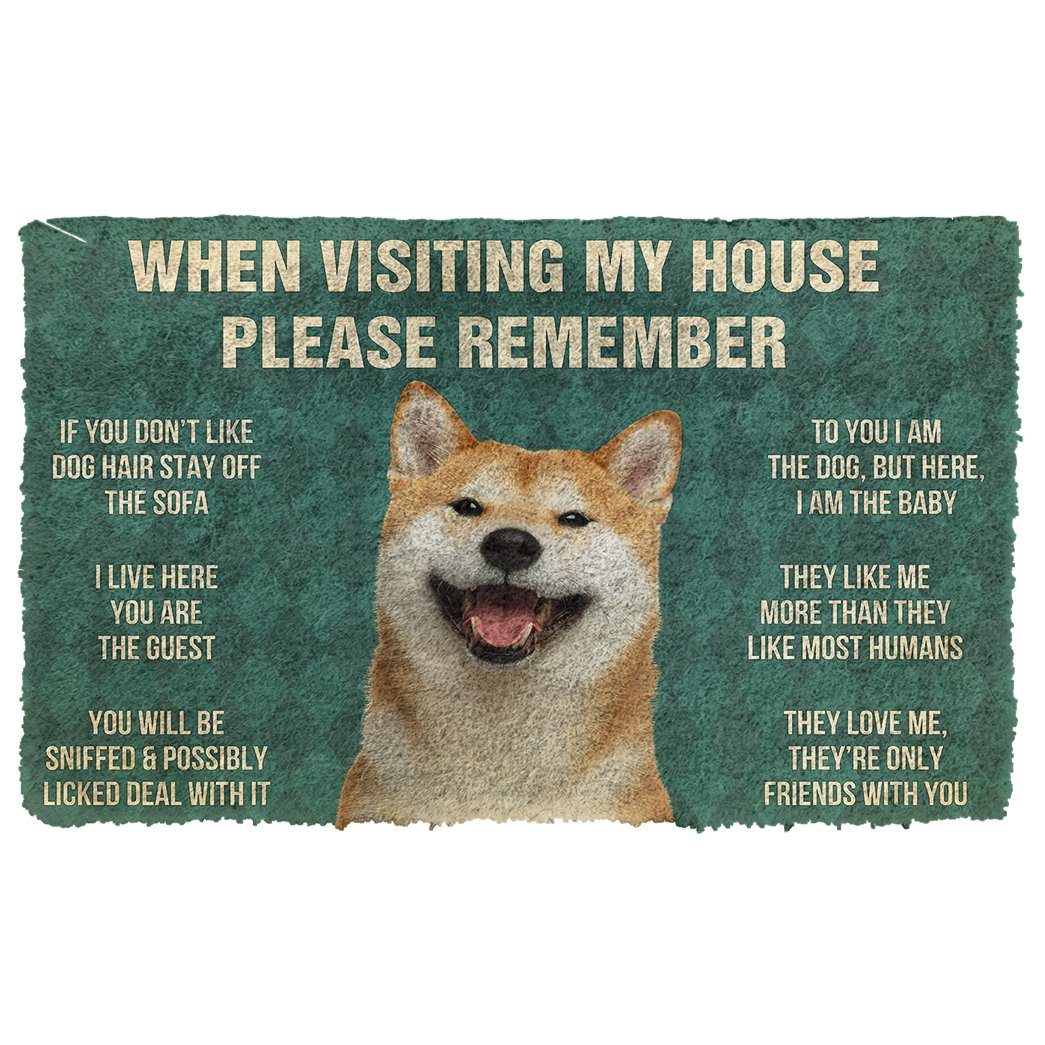 Gearhumans  Gearhuman 3D Please Remember Shiba Inu House Rules Custom Doormat