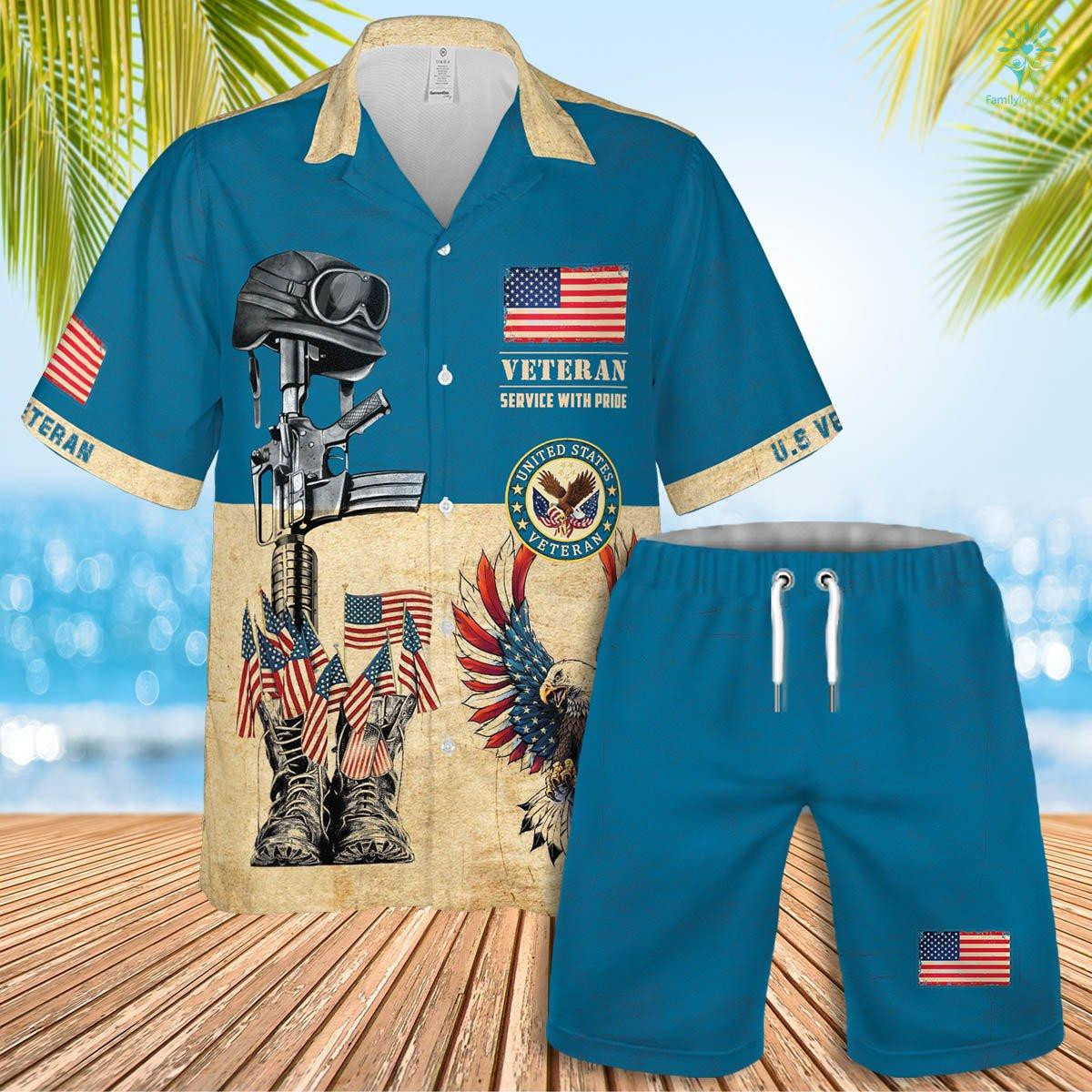 Us Veteran Service With Pride Hawaii Shirt Set Unisex Ha32612