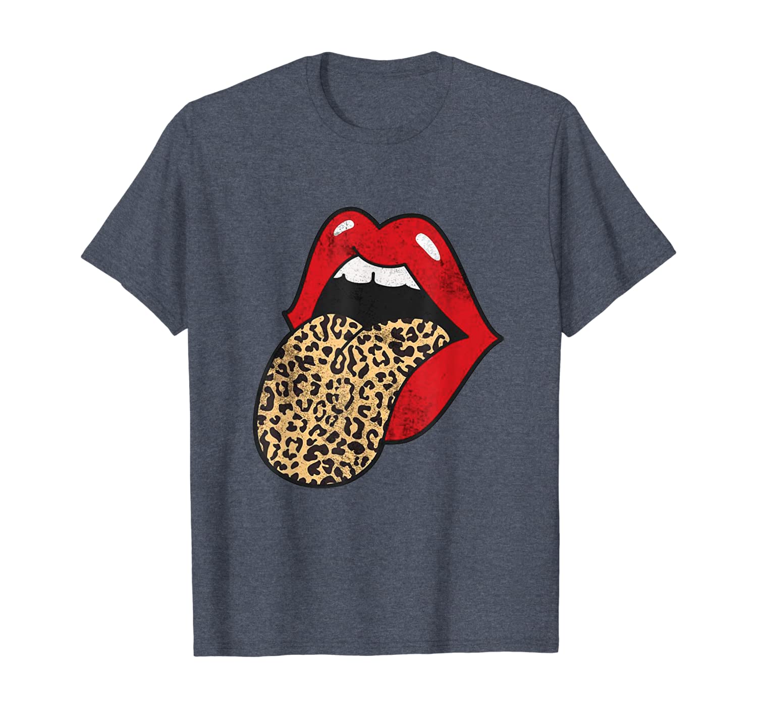 Red Lips Leopard Tongue Cheetah Animal Print Trendy Graphic T-Shirt  ,Sweatshirt ,Hoodie