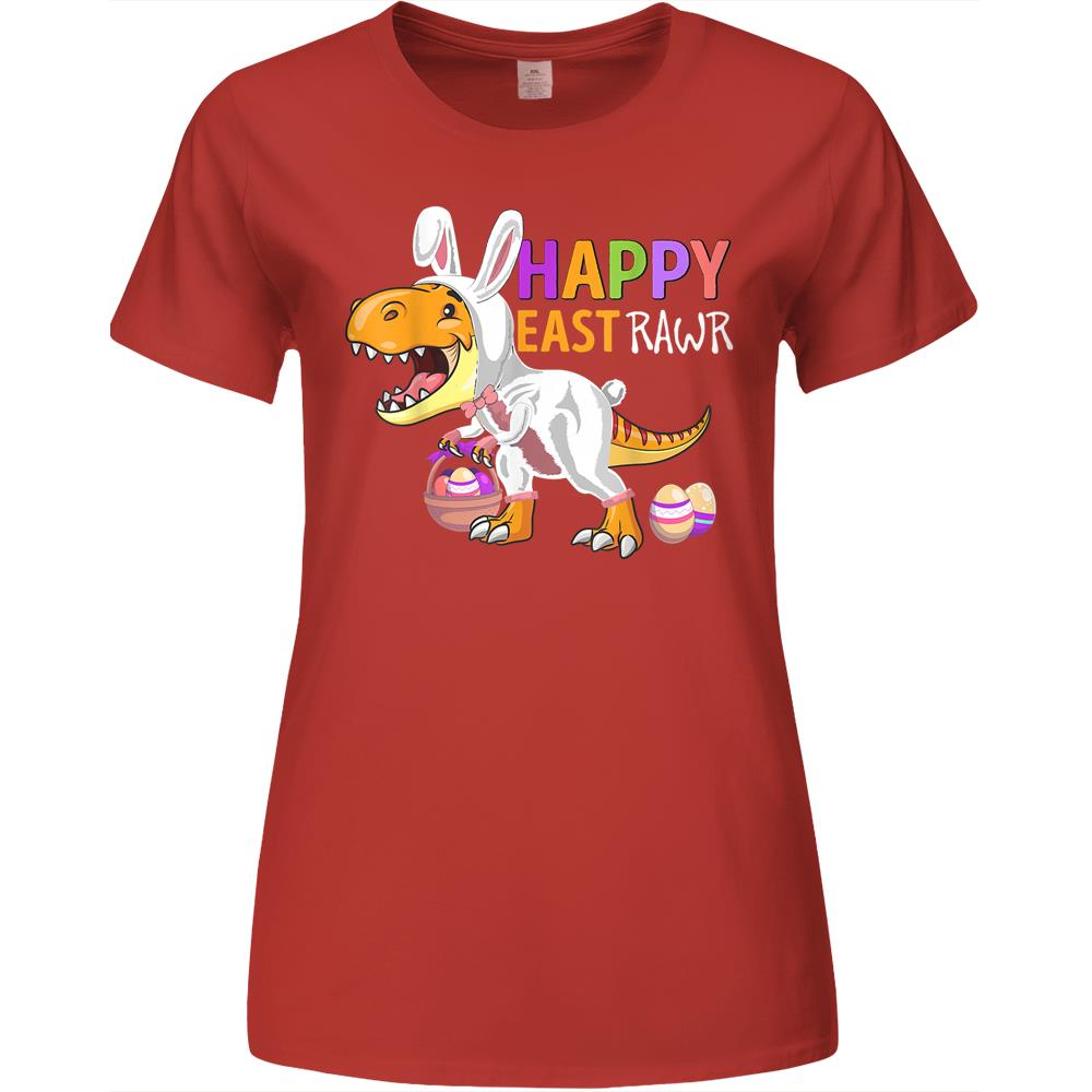 Boys Toddlers Easter Bunny T Rex Dinosaur Happy Eastrawr Premium Womens Tshirts