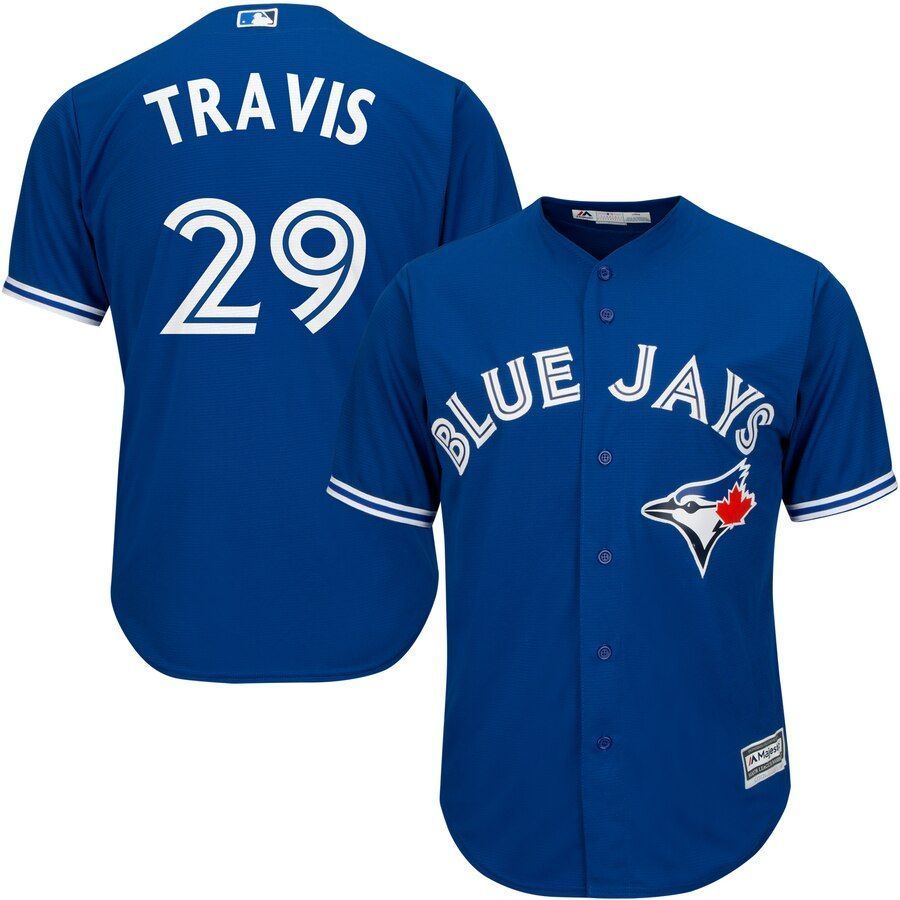 Devon Travis Toronto Blue Jays Majestic Alternate Official Cool Base Player Jersey Royal 2019