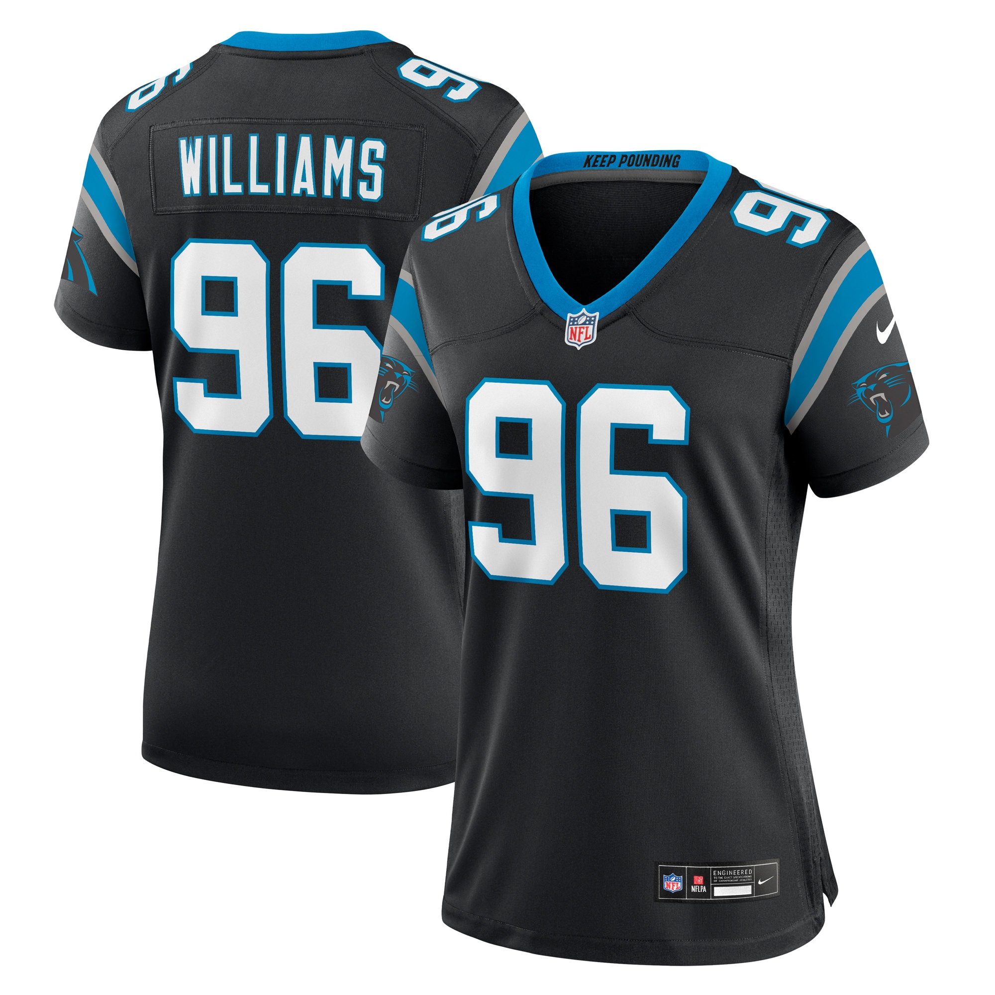 Women’s Carolina Panthers DeShawn Williams Black Women’s All Player Jersey