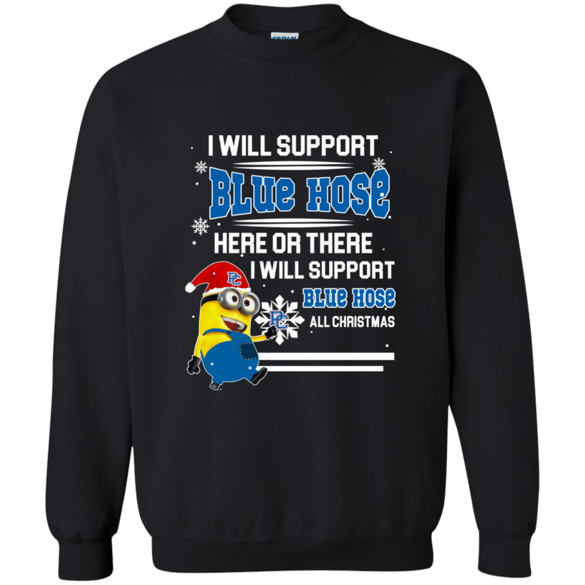 Unbelievable Presbyterian Blue Hose Minion Ugly Christmas Sweaters Support Here Or There All Christmas Sweatshirts