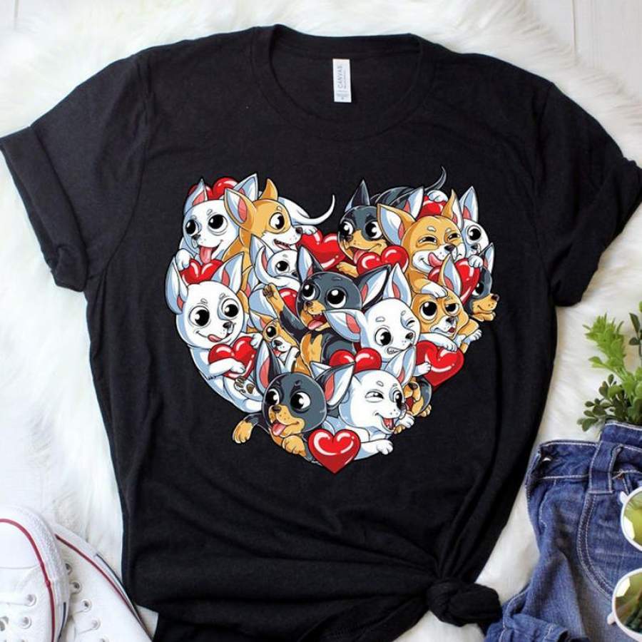 Chihuahua Heart Valentines Shirt, Valentines Day, Hearts Love , Valentine Lovers, Chihuahuas Dog