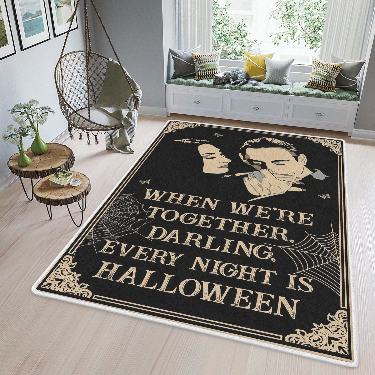 Wooni When We’Re Together Darling Every Night Is Halloween Area Rug, Rectangle Rug Wn210322132