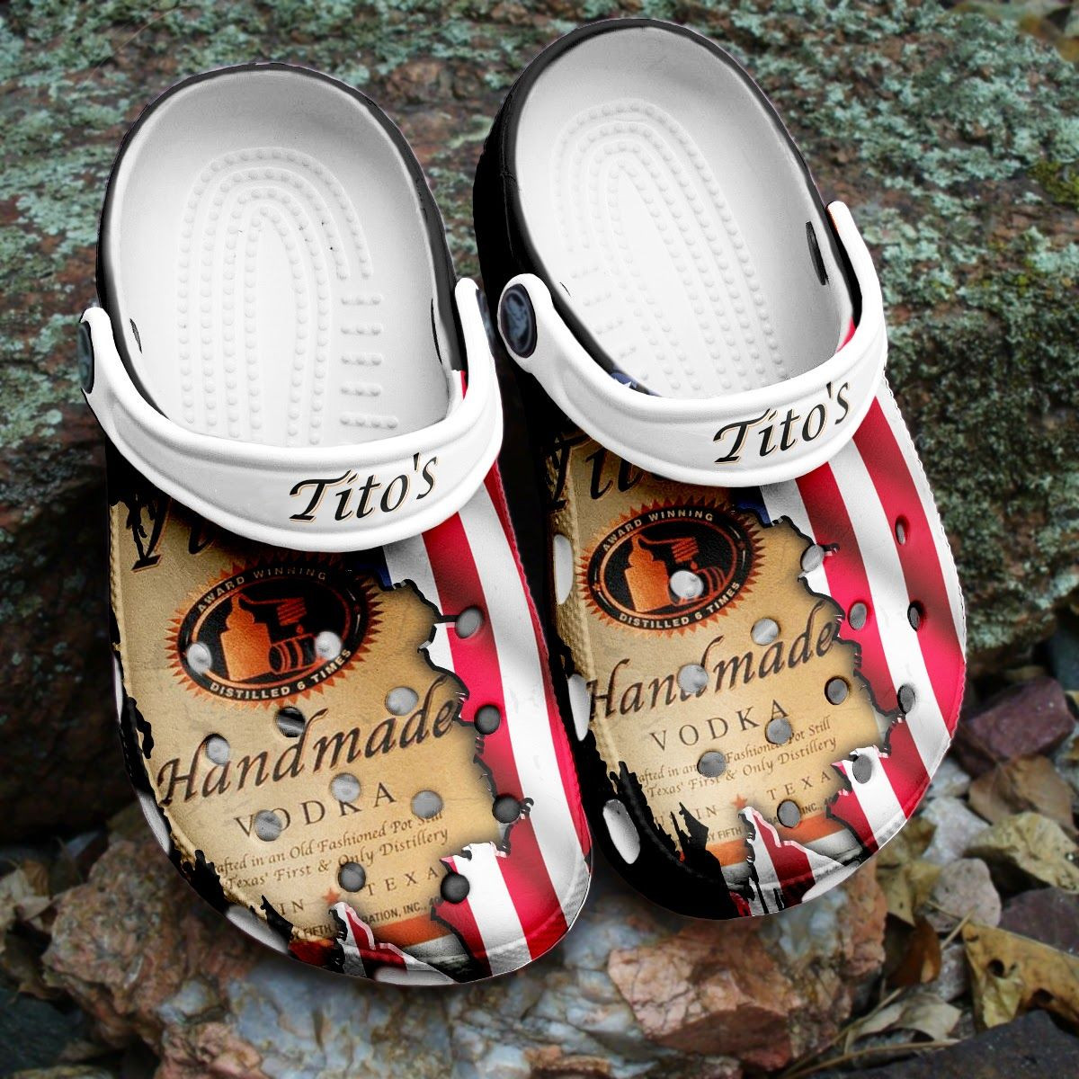 Tito'S Handmade Vodka American Flag Pattern Crocs Classic Clogs Shoes ...
