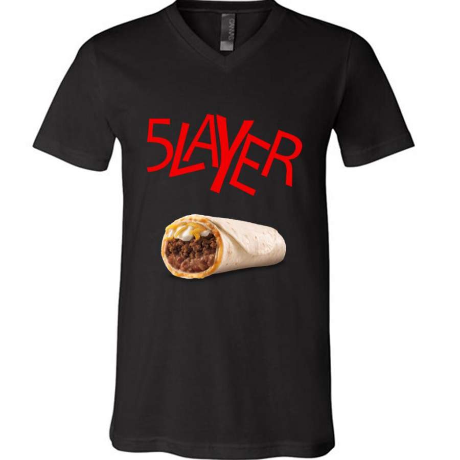 5 Layer Tacos Funny – Canvas Unisex V-Neck Shirt