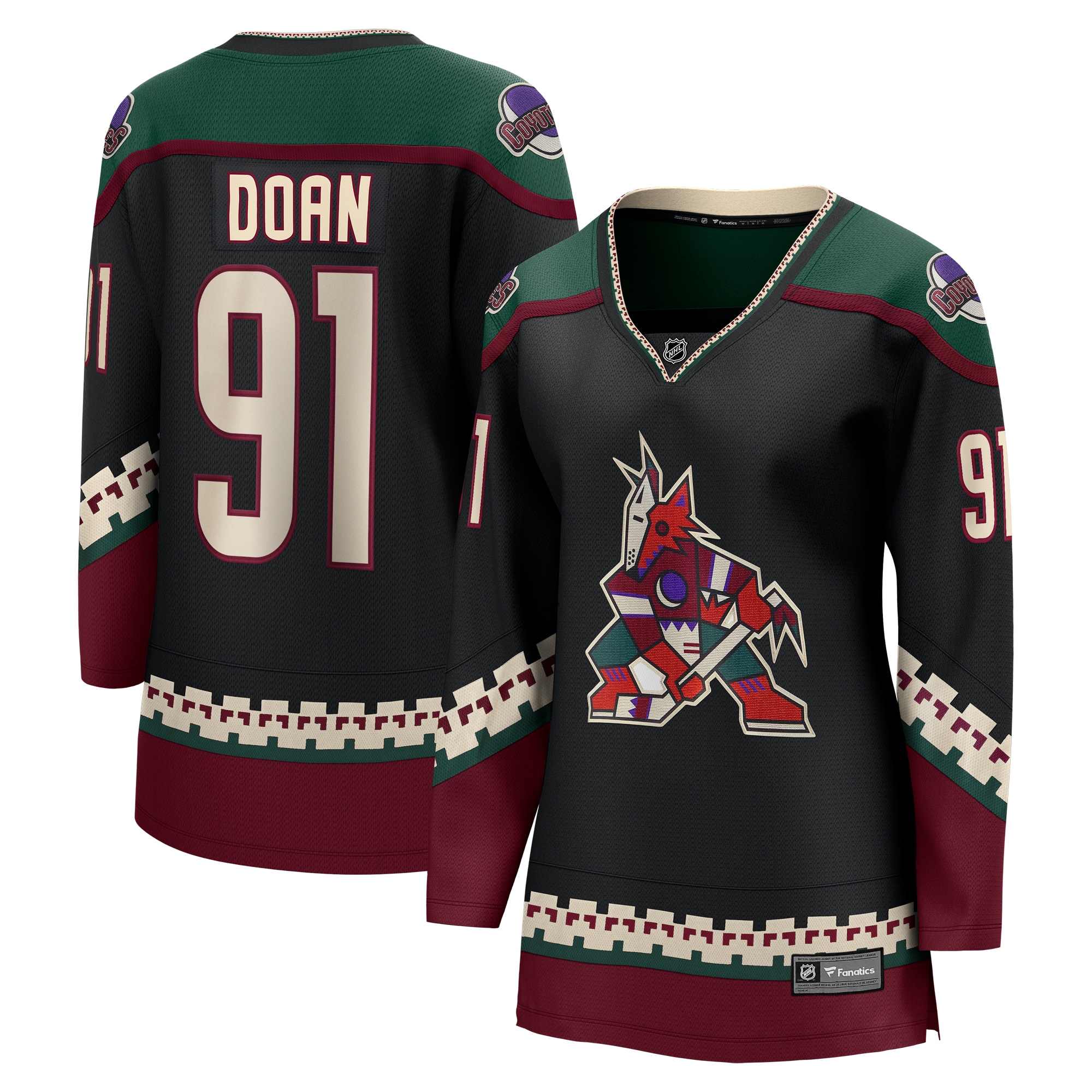 Josh Doan Arizona Coyotes Branded Women's Home Breakaway Jersey – Black