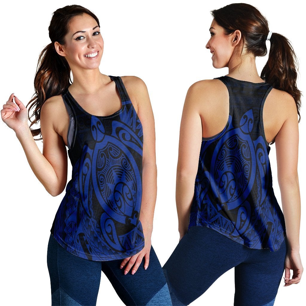 Hawaiian Polynesian Turtle Racerback Tank Blue Ha11369