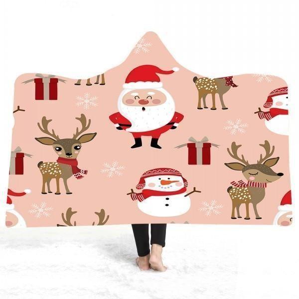 X-Mas Cute Friends Hooded Blanket Christmas Decoration Ideas