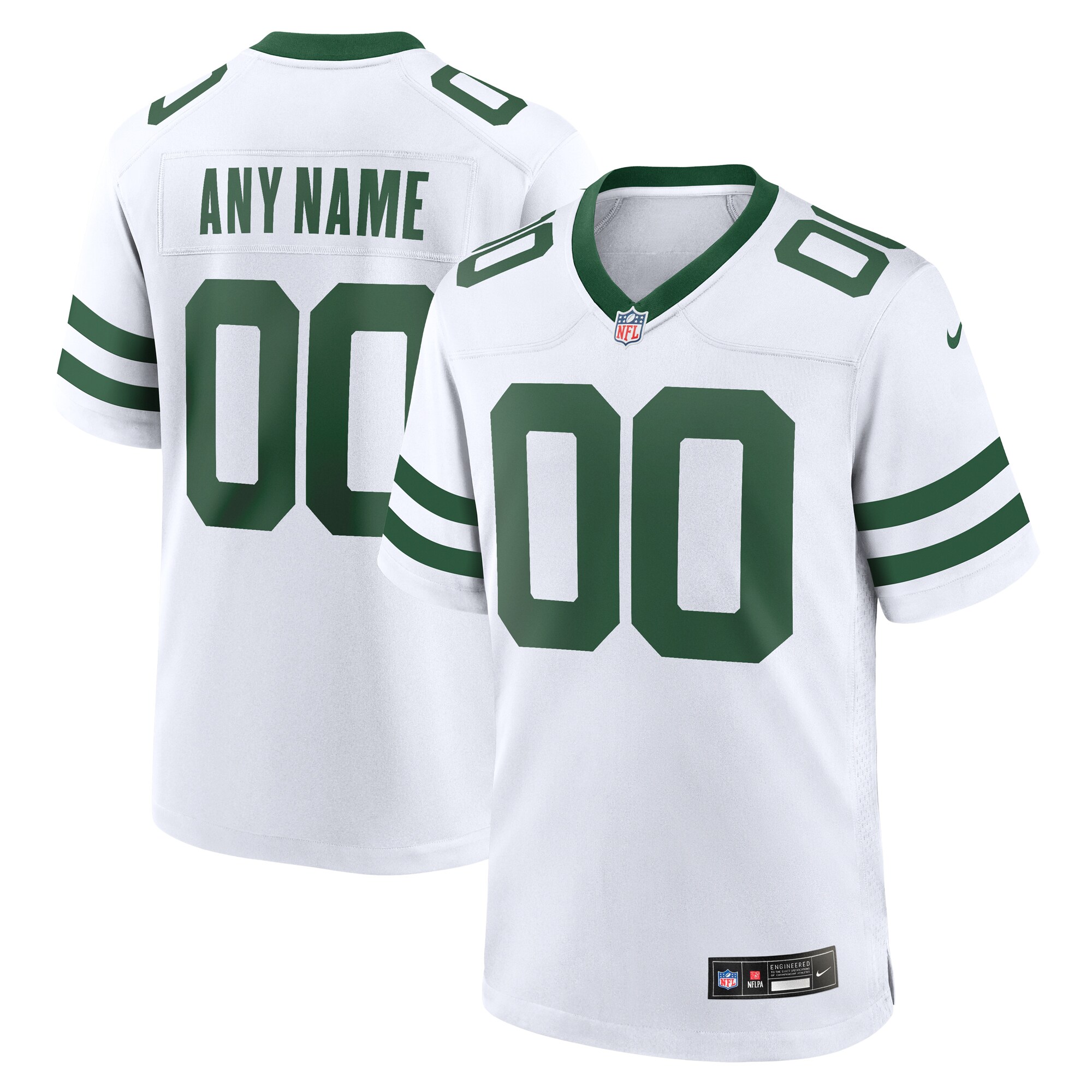 New York Jets Legacy Custom Game Jersey – White