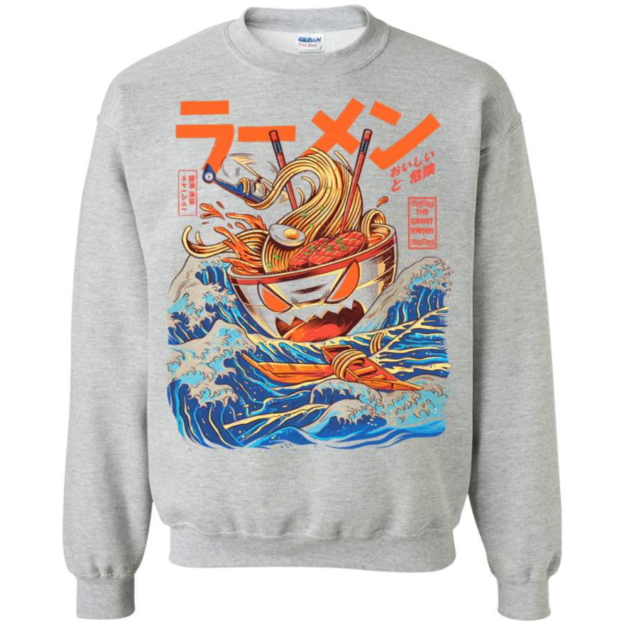 AGR The Great Ramen off Kanagawa Crewneck Pullover Sweatshirt