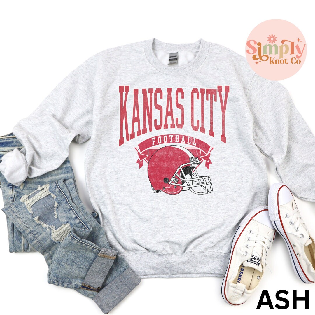 Kansas City Sweatshirt, Kansas City Football Shirt, KC Football Sweatshirt, Kansas City Gift, Retro Kansas City Football Sweater, KC Shirt