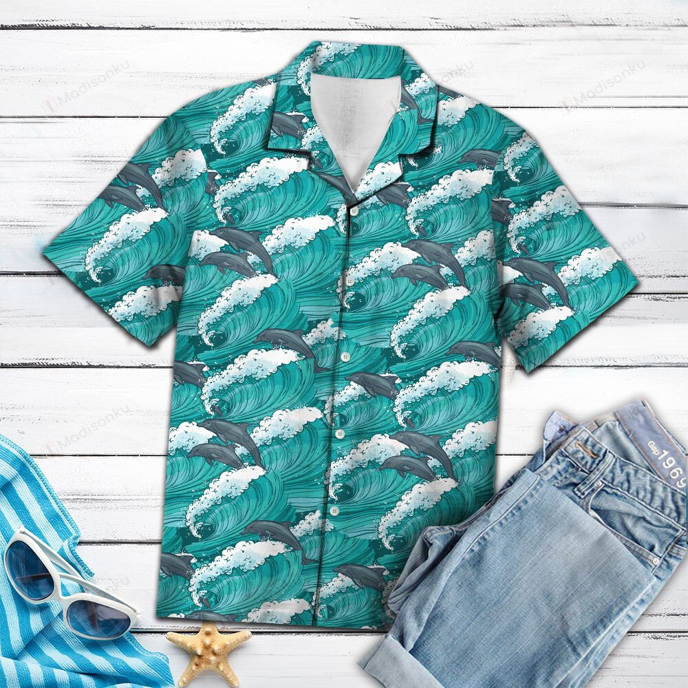 Dolphin Waves Hawaii Shirt