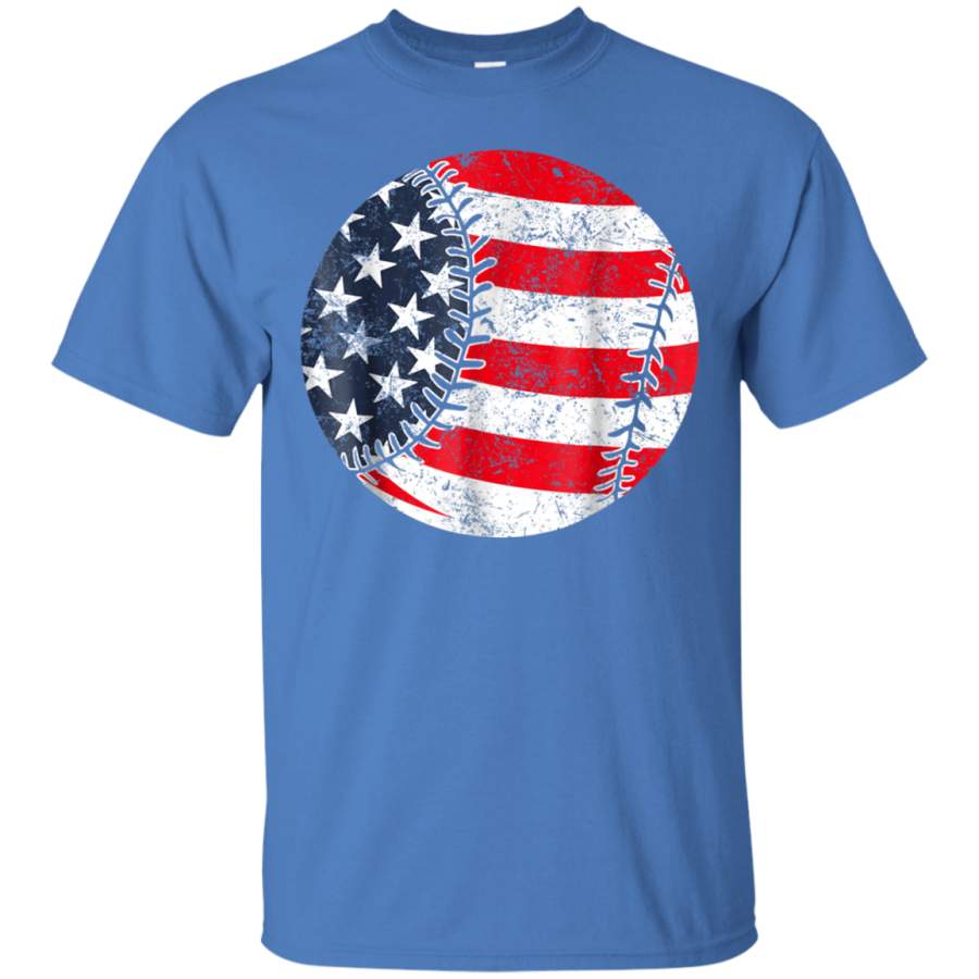 AGR American Flag BaseBall Softball 4th Fourth of July T Shirt