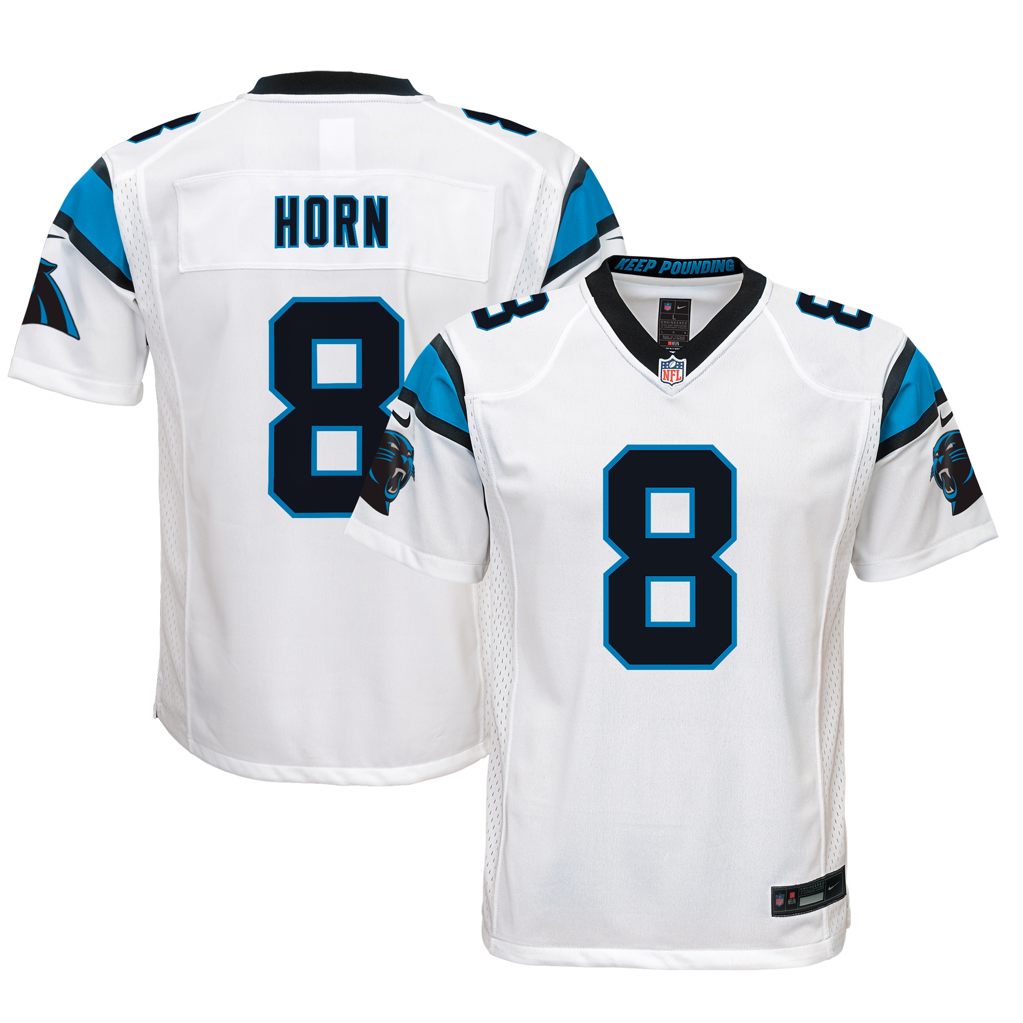 Jaycee Horn Carolina Panthers Youth Game Jersey – White