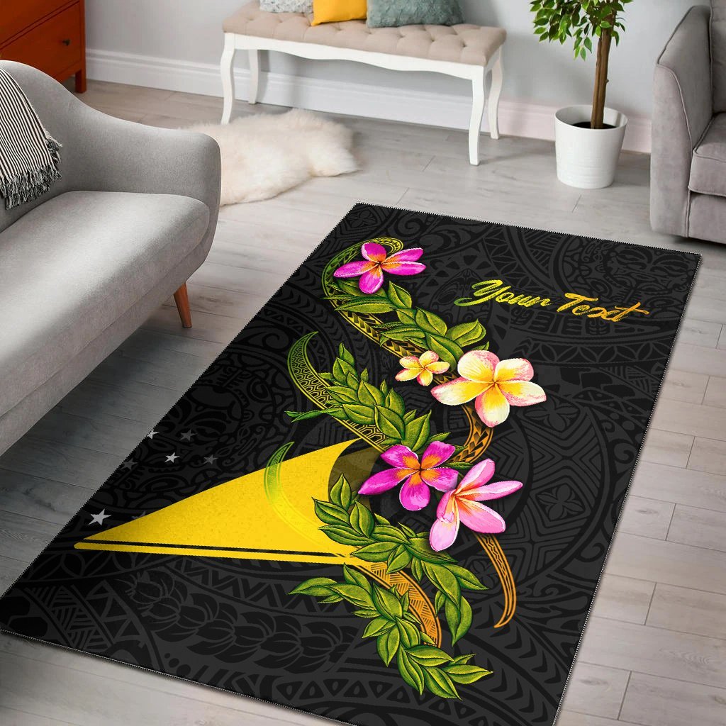 Tokelau Polynesian Custom Personalised Area Rug – Plumeria Tribal – BN12