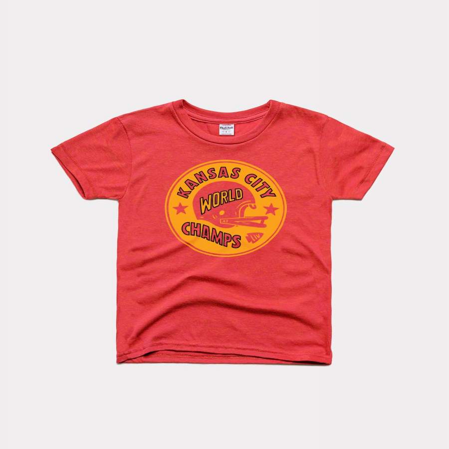 Kids Kansas City World Champs Red Arrowhead Vintage T-Shirt