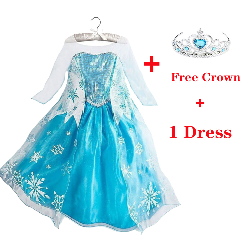 Snow Queen Princess Dress Clothing Girls Elsa Dress Anna Summer Kids Children’s Costumes Birthday Party Teen Vestidos Disfraz alx