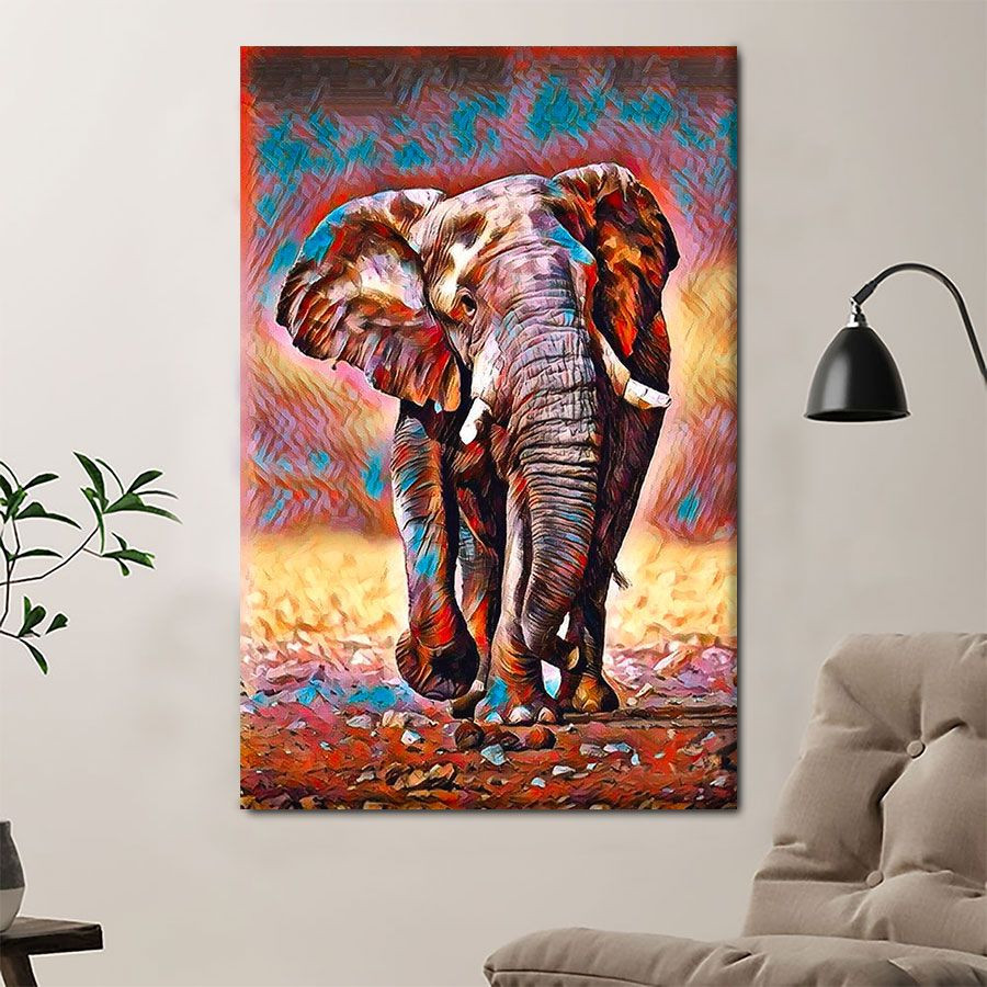 B1905 G644 Abstract Elephant Painting Poster & Canvas