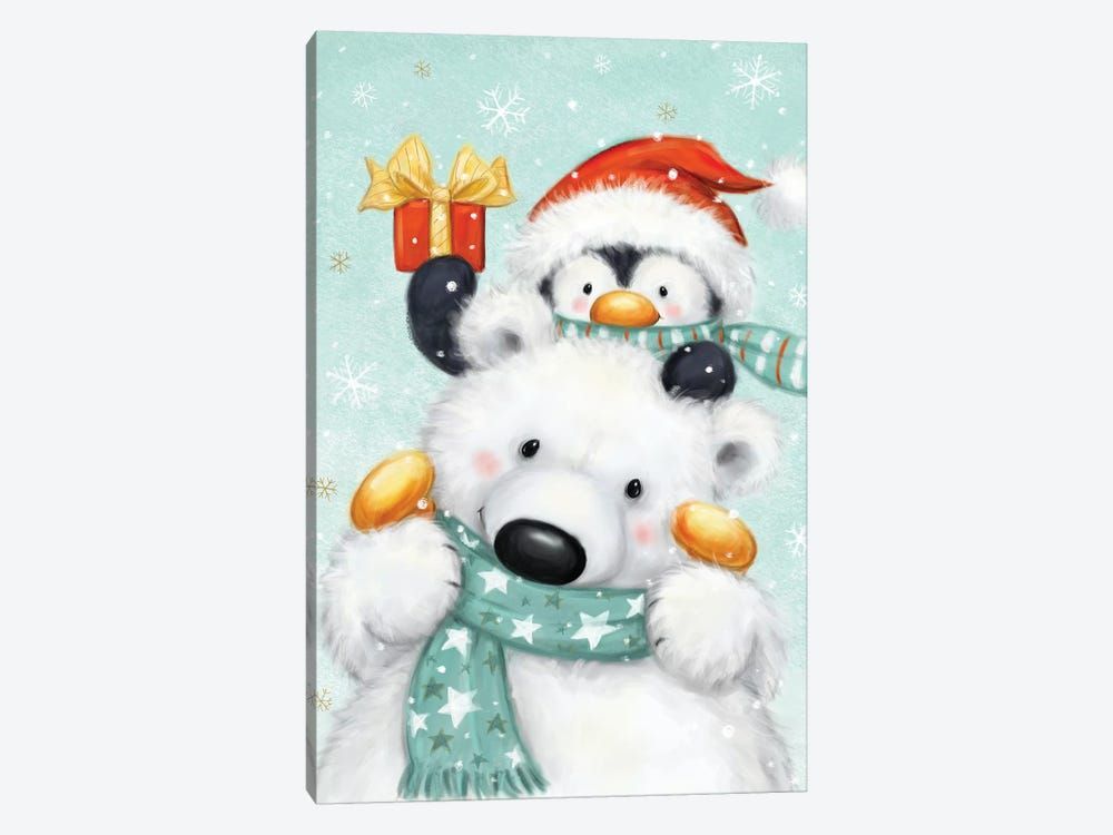 Polar bear and Penguin Canvas Poster 8″x12″ 12×18″ 18″x26″ 24″x36″ 30″x45″