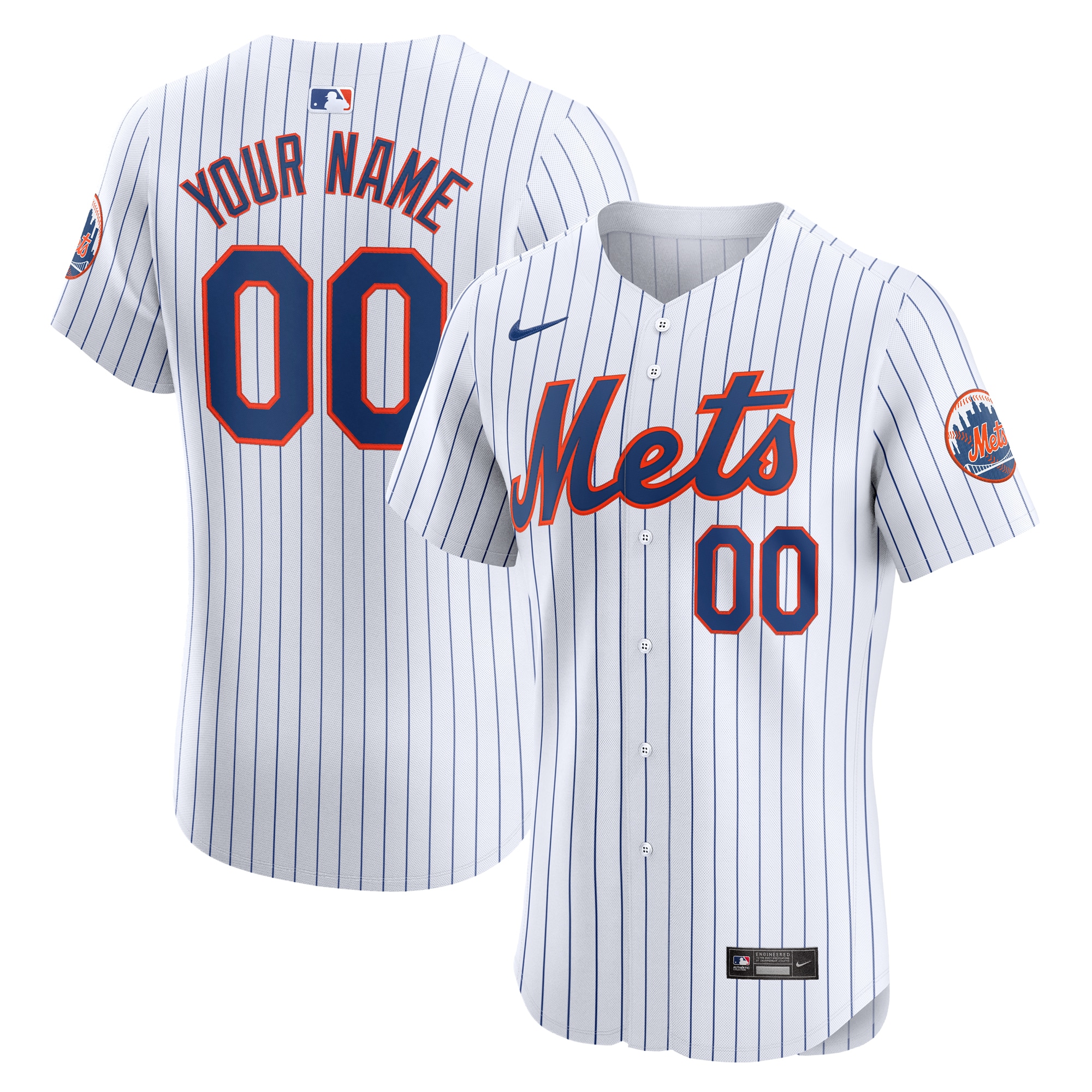 New York Mets Home Elite Custom Jersey – White