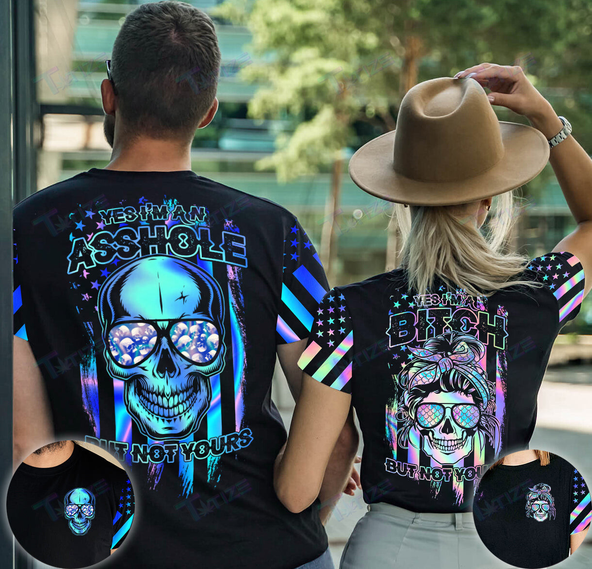 Matching Couple Shirt But Not Yours Couple Skull 3D All Over Printed Shirt, Sweatshirt, Hoodie, Bomber Jacket Size S – 5Xl