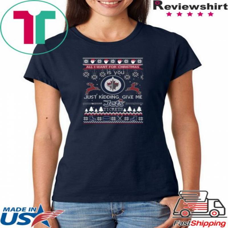 All I Want For Christmas Is You Winnipeg Jets Ice Hockey Ugly Christmas Tee Shirts