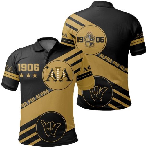 Alpha Phi Alpha 1906 Crest Torch Hand Sign Sport Style Polo Shirt