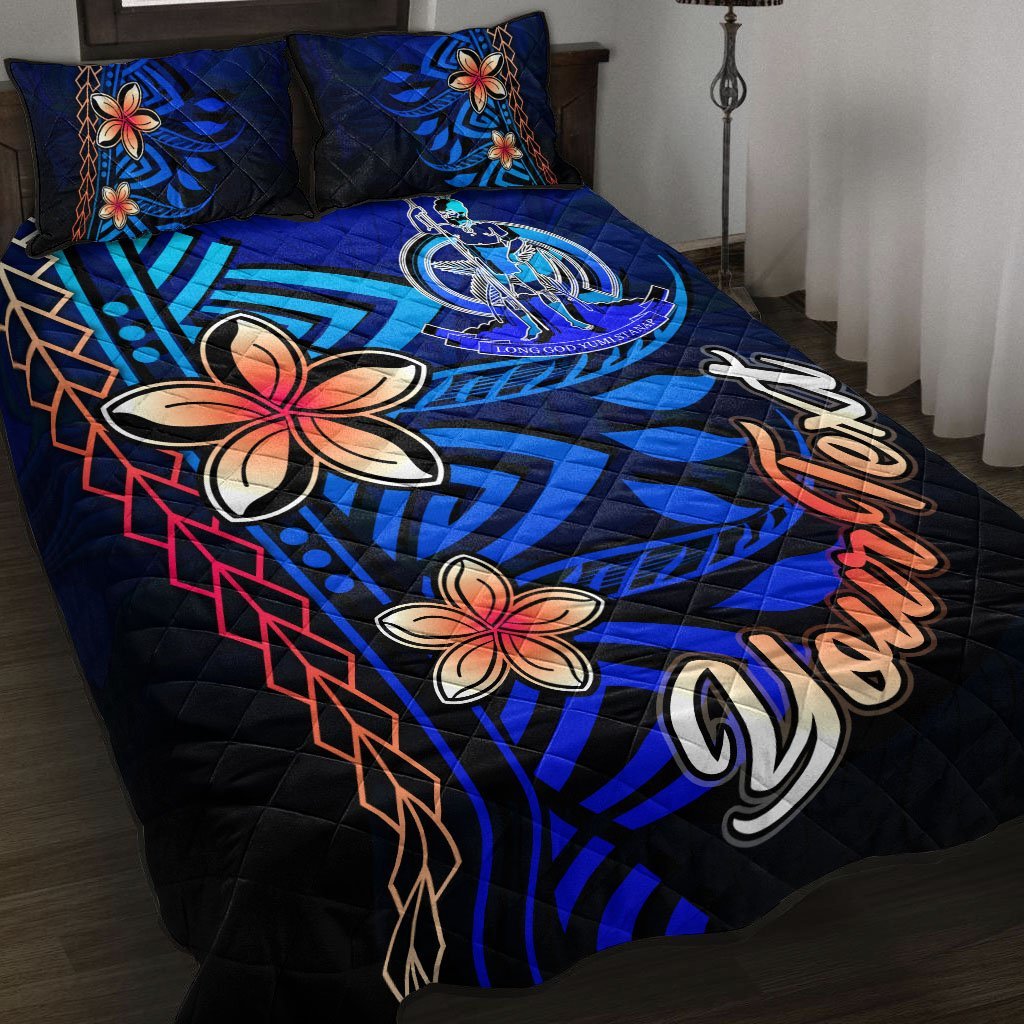 Vanuatu Custom Personalised Quilt Bed Set – Vintage Tribal Mountain – BN11