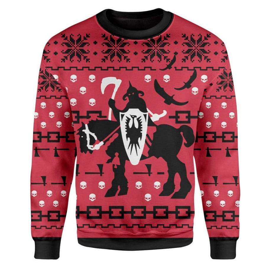 Custom T-shirt – Long Sleeves Ugly Christmas Death Dealer Christmas Sweater Jumper