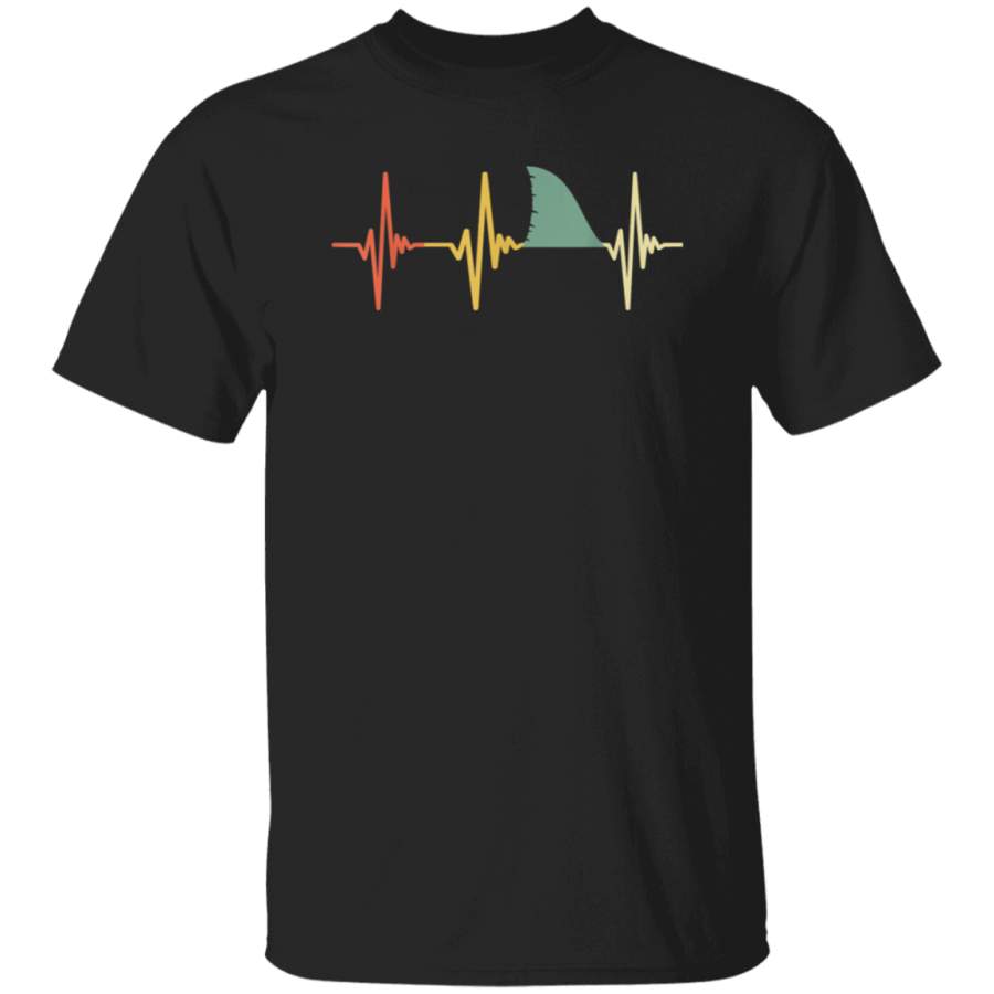 Vintage Shark Fin Retro Heartbeat Shark T-Shirt copy