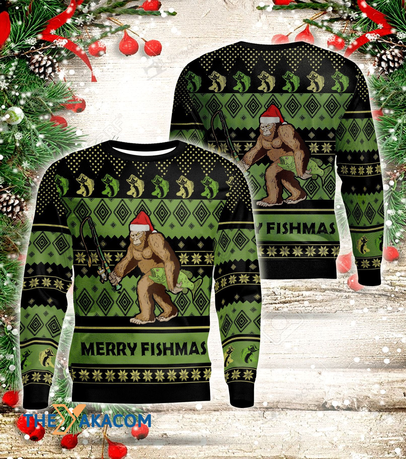 A Big Chimpanzee On Xmas Day Gift For Christmas Ugly Christmas Sweater