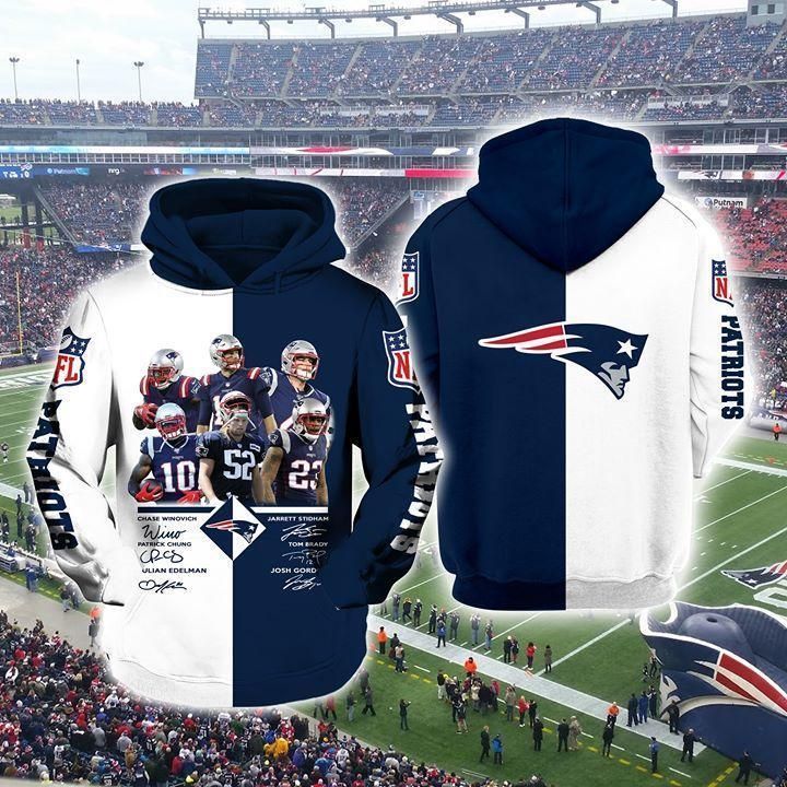 New England Patriots Players Signatures 3D T Shirt Hoodie Sweater