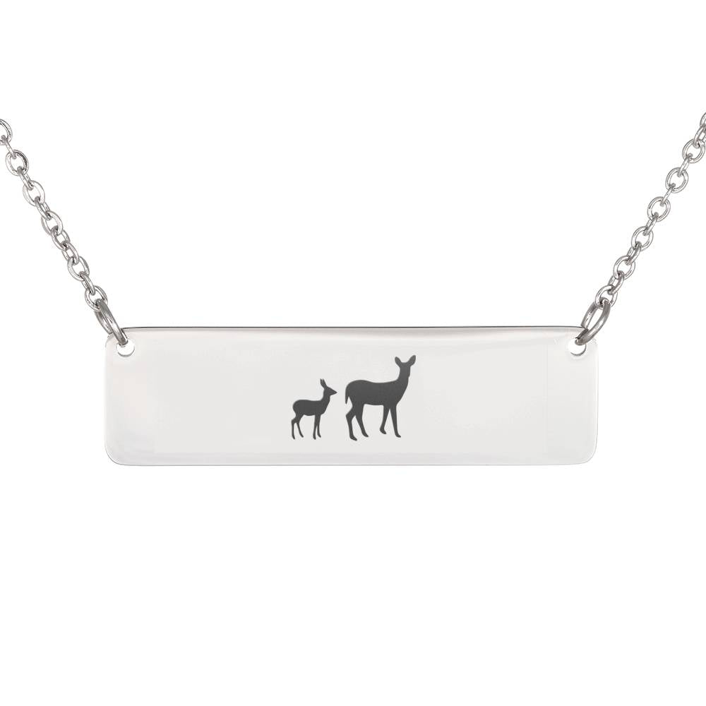 Personalized Mama Deer + 1 Baby Deer – Necklace