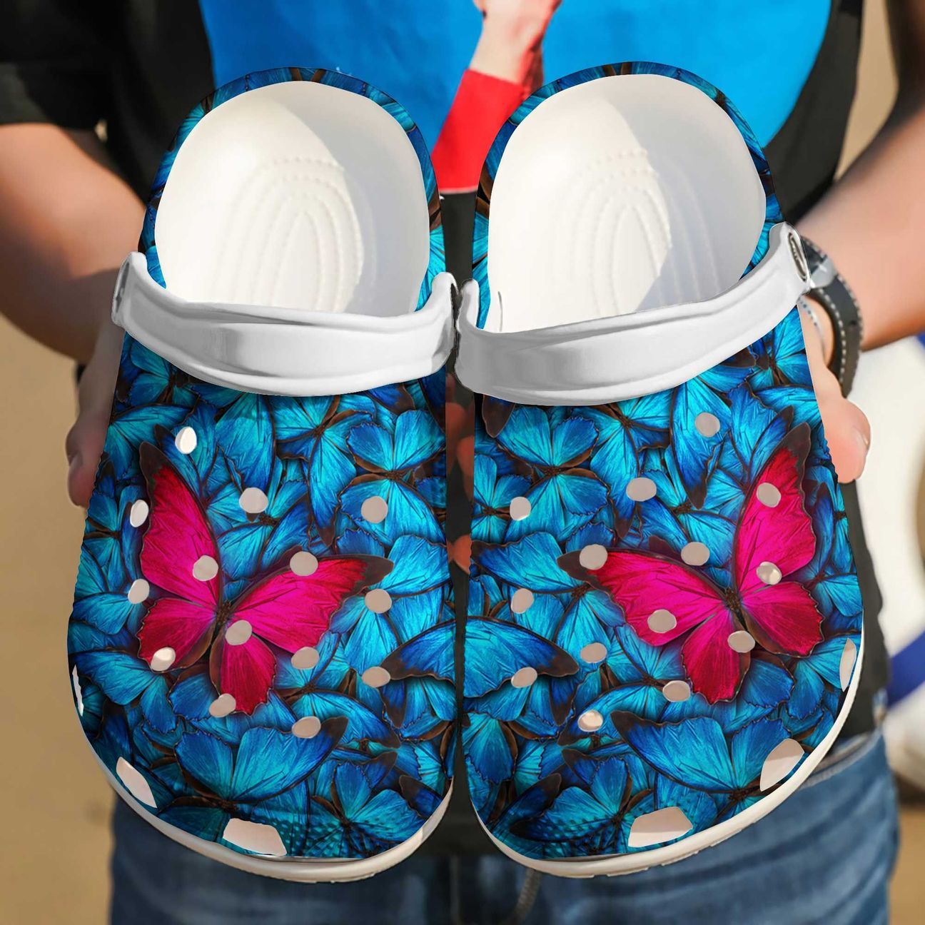 Butterfly Personalized Clog, Custom Name, Text Lovely Butterfly Collection, Fashion Style For Women, Men, Kid, Print 3D