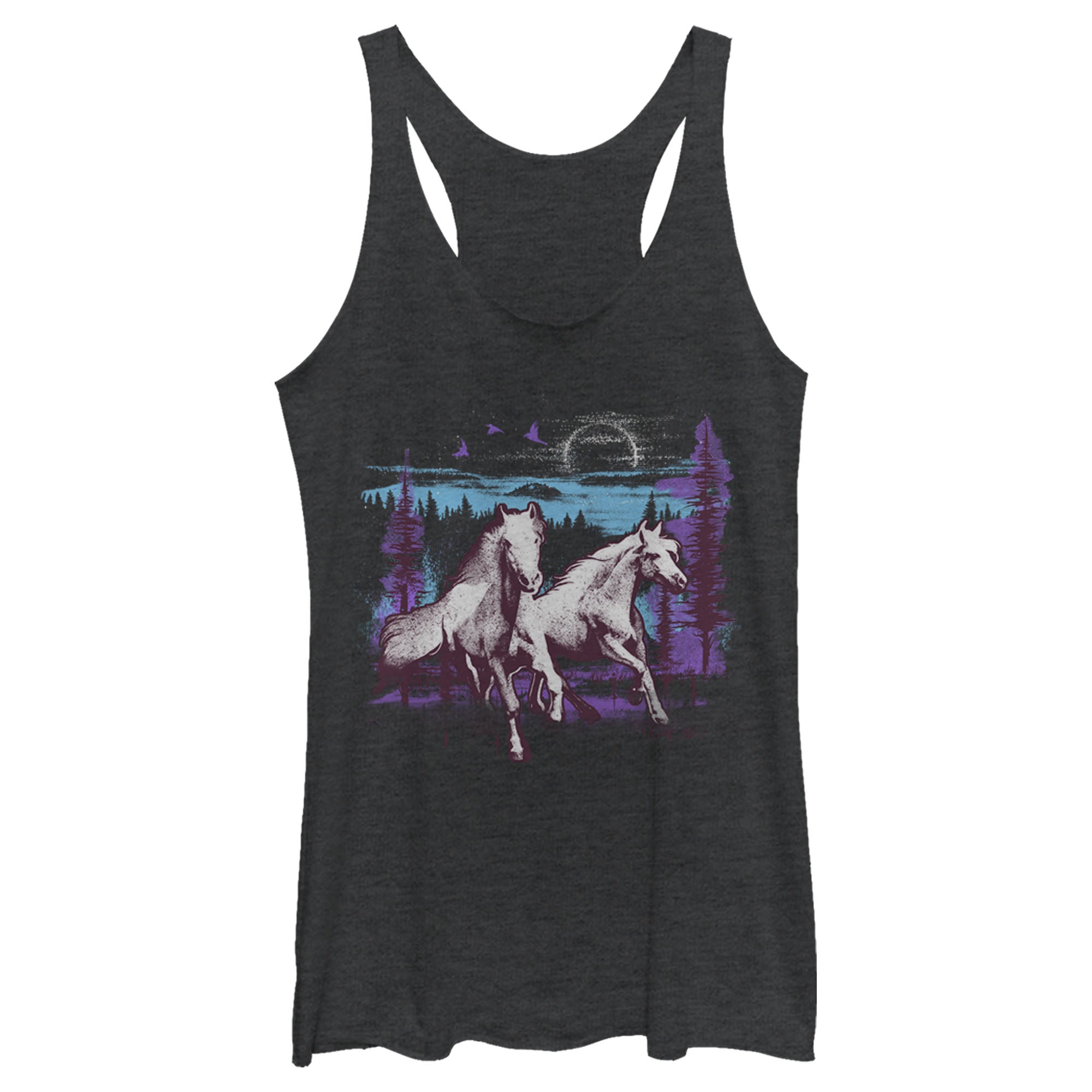 Women’S Lost Gods Horses At Night Racerback Tank Top