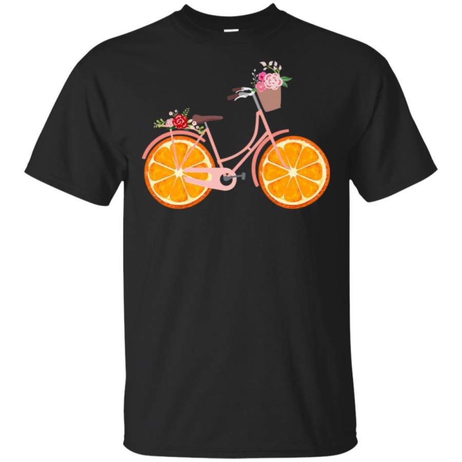 Vintage Bike Bicycle Flower Basket Orange Fruit T-Shirt