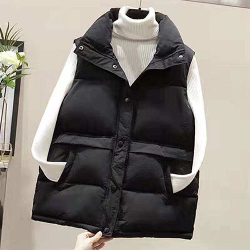 Vests Women All-match Basic Korean Style Cold-proof Spring Black Outwear Soft Ulzzang with Pockets High Quality All-math Causal alx